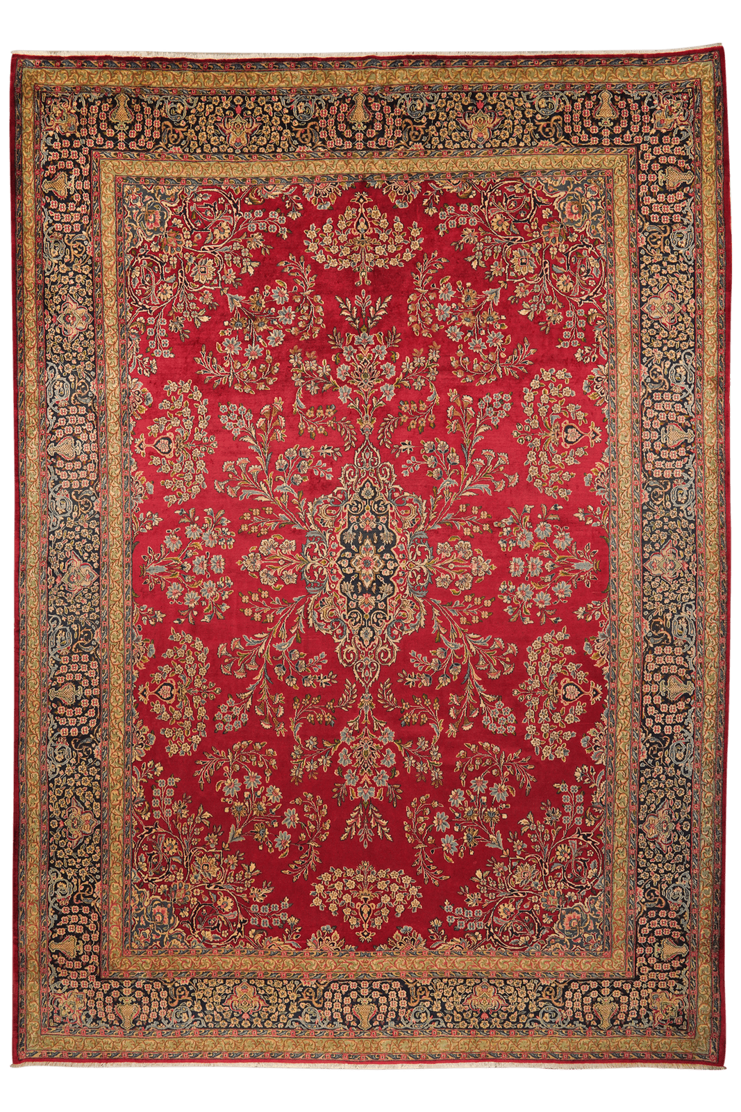 Kirman — Hand-knotted, 296x416 cm, Red, 100% Virgin Wool | Main view