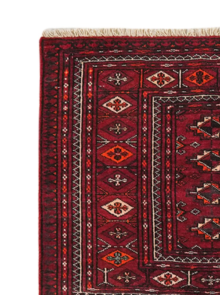 Belutch — Hand-knotted, 120x63 cm, Red, 100% Virgin Wool | View 3
