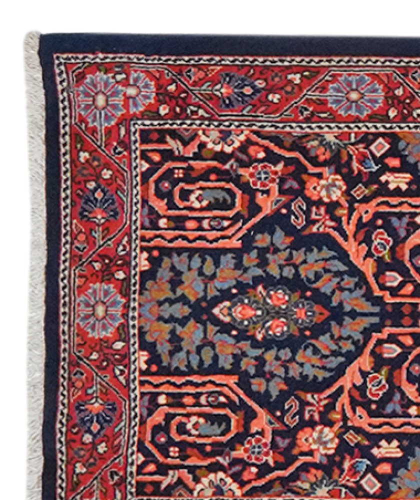 Sarough — Hand-knotted, 85x425 cm, Blue, 100% Virgin Wool | View 3