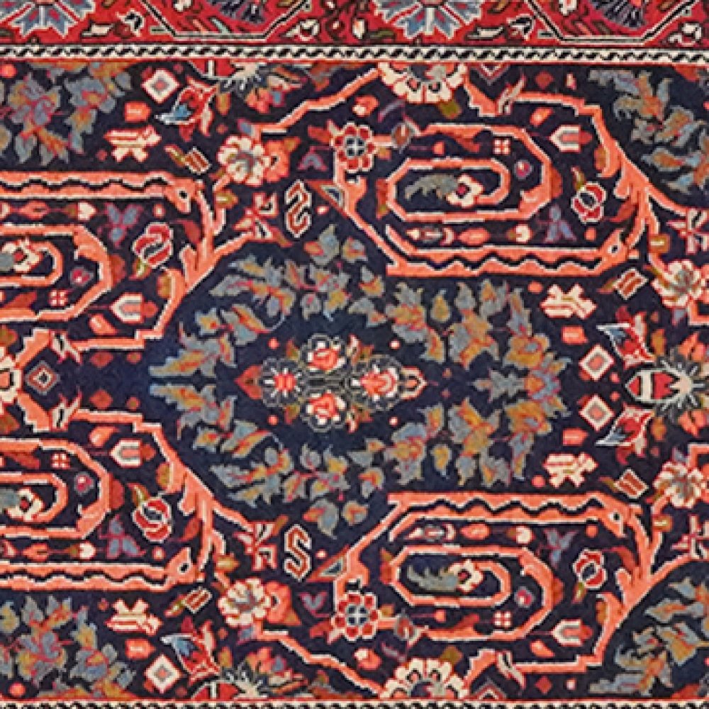 Sarough — Hand-knotted, 85x425 cm, Blue, 100% Virgin Wool | View 4