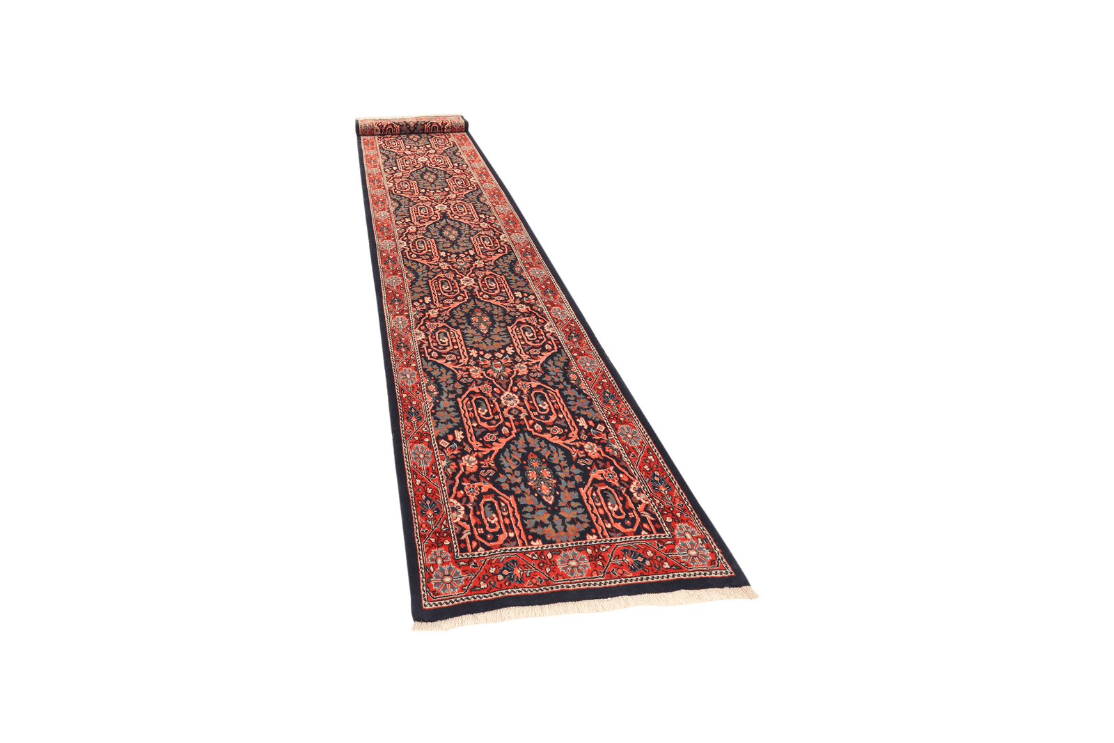 Sarough — Hand-knotted, 85x425 cm, Blue, 100% Virgin Wool | View 5
