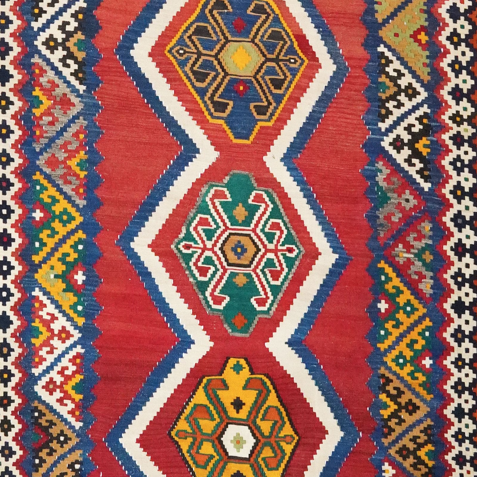 Kelim Gashgai Old — Handmade, 134x384 cm, Red, 100% Virgin Wool | View 3