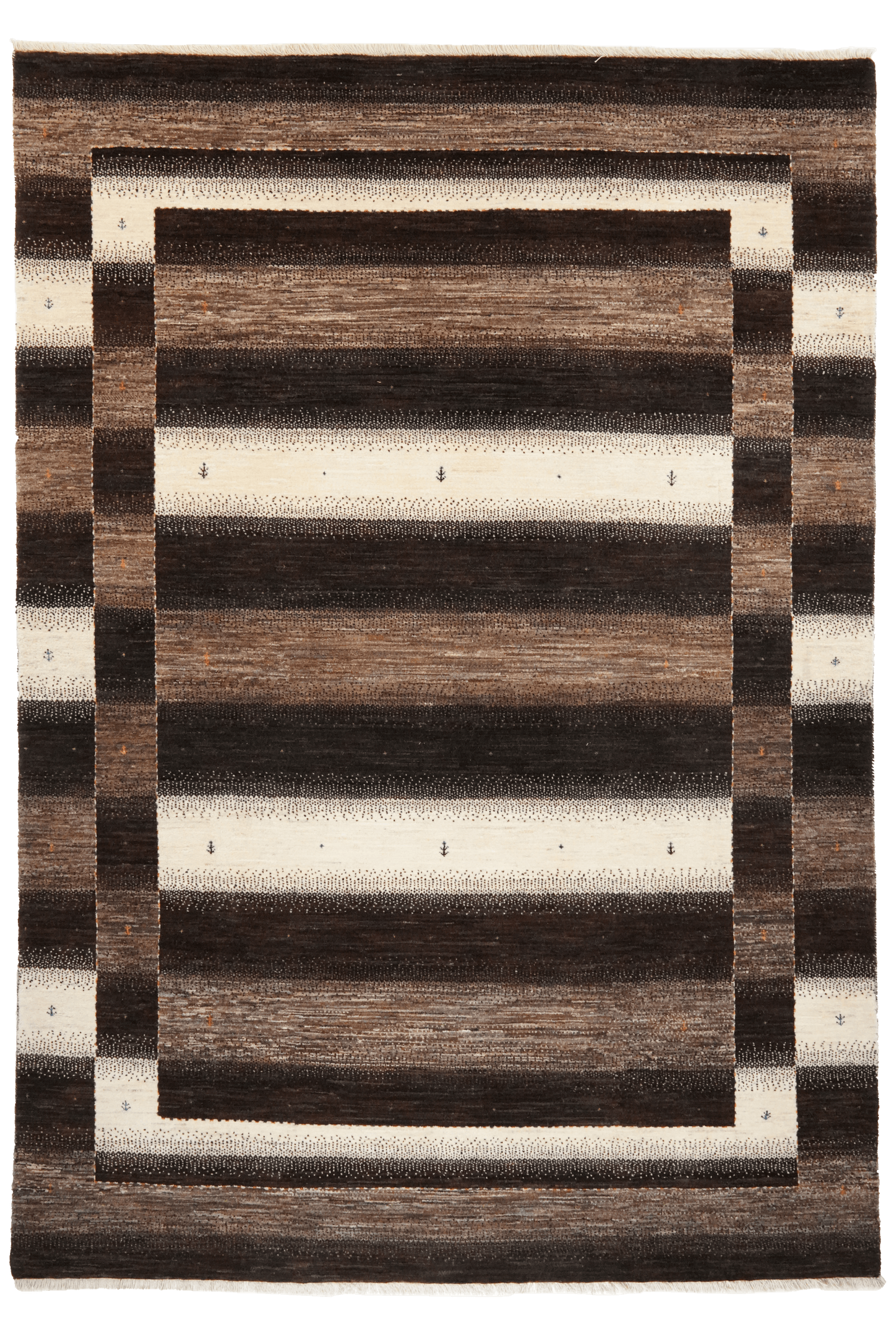 Rizbaf — Hand-knotted, 194x270 cm, Brown, 100% Virgin Wool | Main view