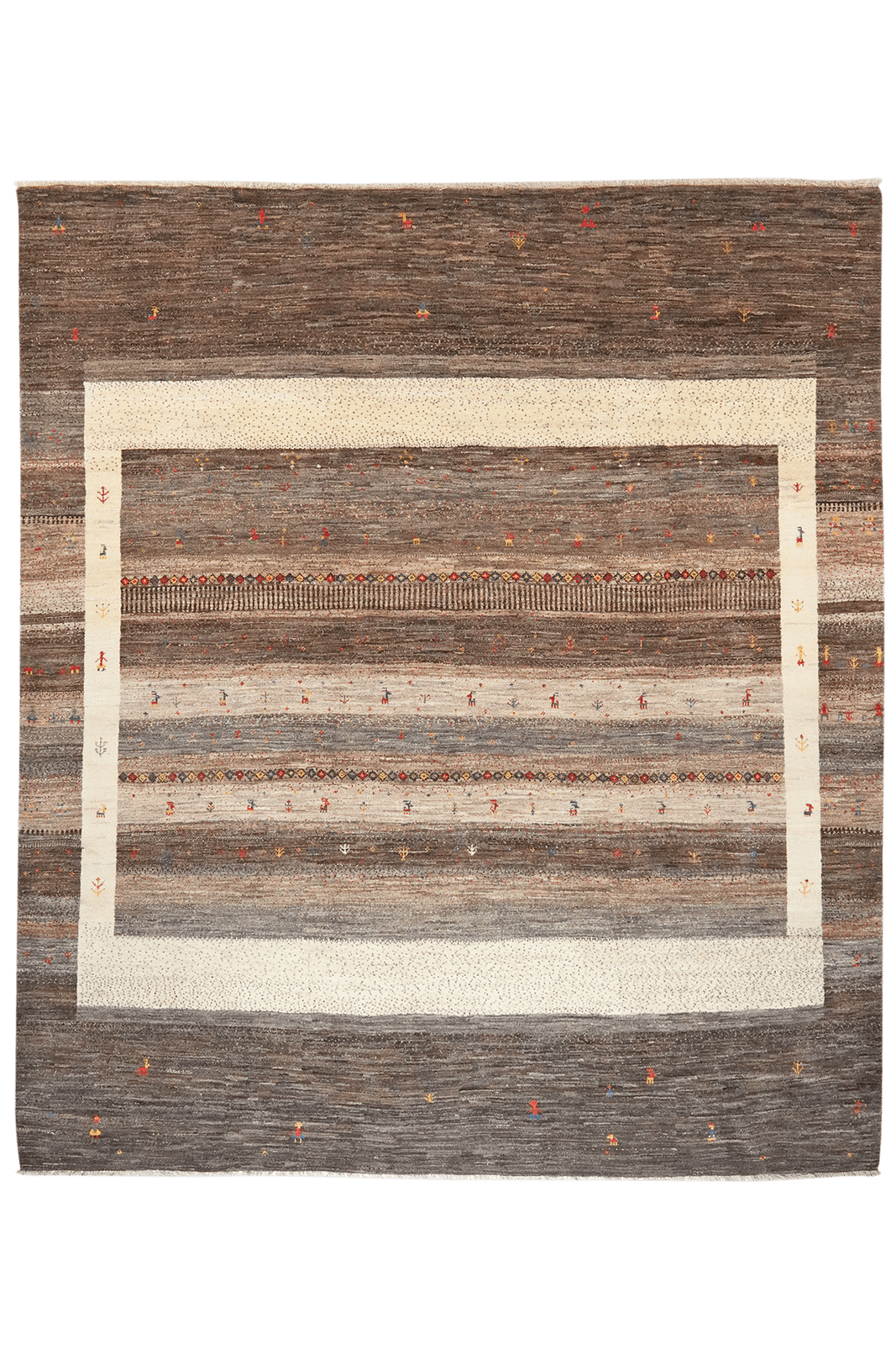 Rizbaf — Hand-knotted, 256x297 cm, Brown, 100% Virgin Wool | Main view