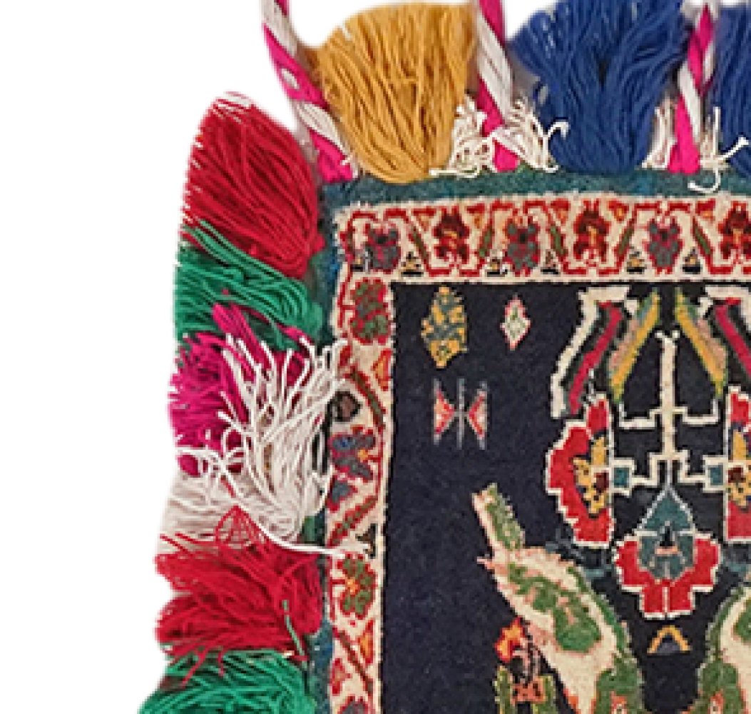 Gashgai — Hand-knotted, 30x28 cm, Blue, 100% Virgin Wool | View 3