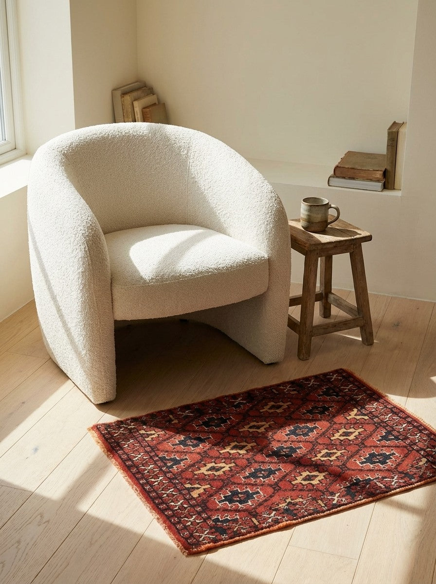 Belutch — Hand-knotted, 60x44 cm, Multicolor, 100% Virgin Wool | Detail view