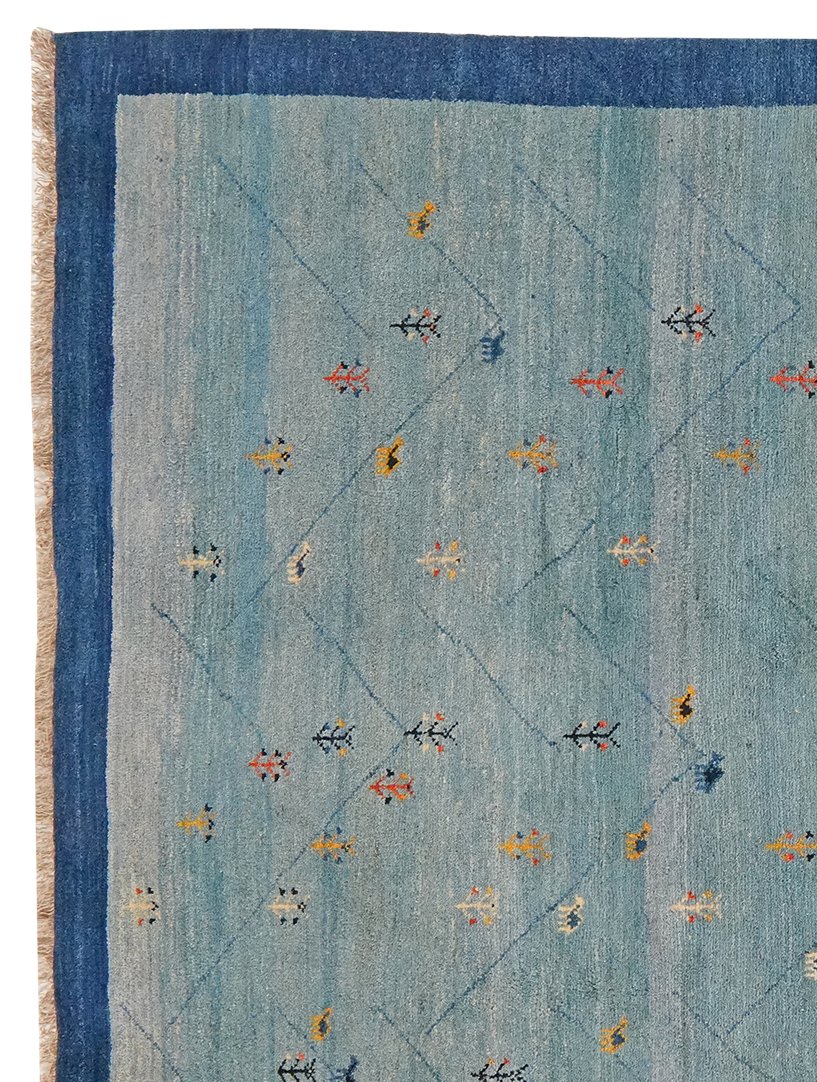 Gabbeh Sonnat — Hand-knotted, 203x291 cm, Blue, 100% Virgin Wool | View 3