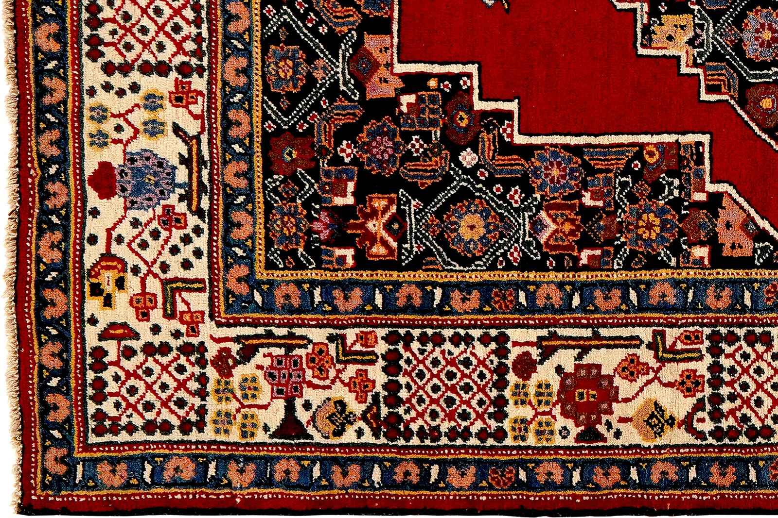 Sarab — Hand-knotted, 132x170 cm, Red, 100% Virgin Wool | View 3