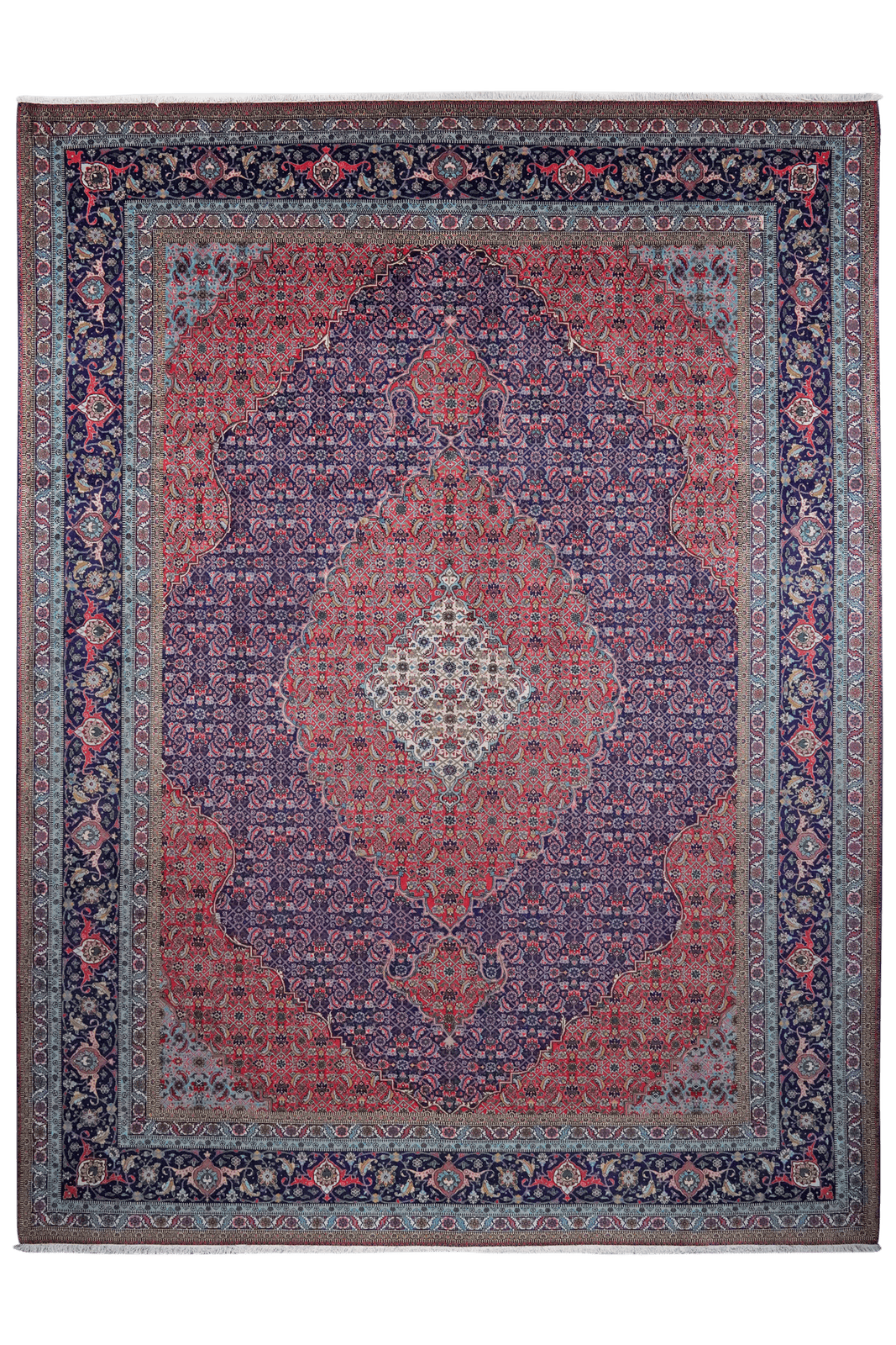 Tabriz Old — Hand-knotted, 300x395 cm, Blue, 100% Virgin Wool | Main view
