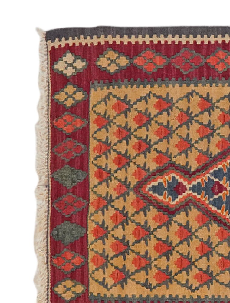 Kelim Senneh — Handmade, 63x86 cm, Beige, 100% Virgin Wool | View 3