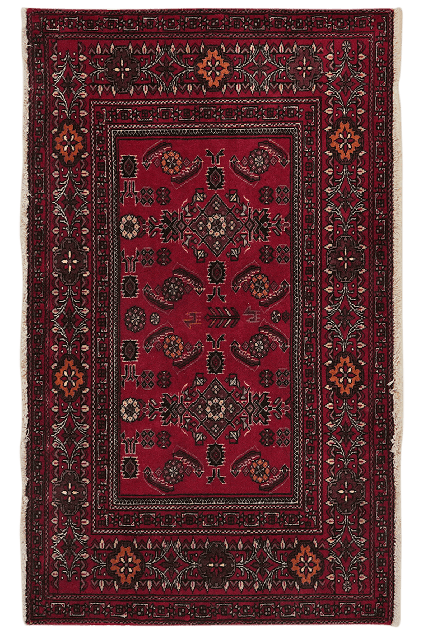 Turkman — Hand-knotted, 118x67 cm, Red, 100% Virgin Wool | Main view
