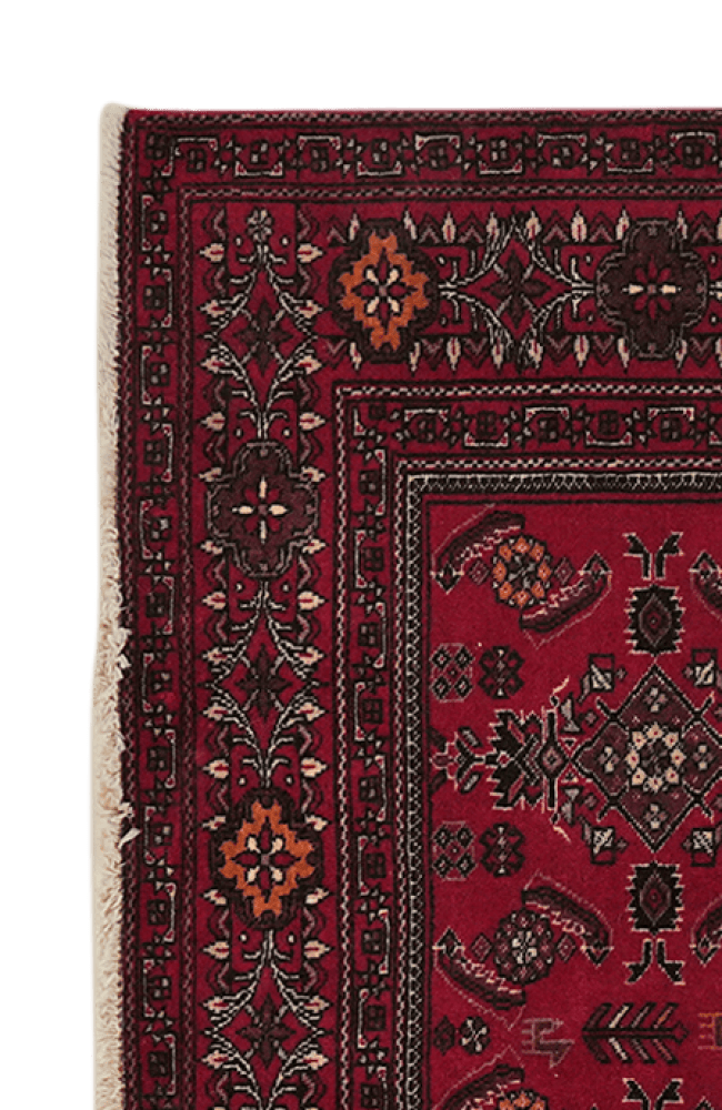 Turkman — Hand-knotted, 118x67 cm, Red, 100% Virgin Wool | View 3
