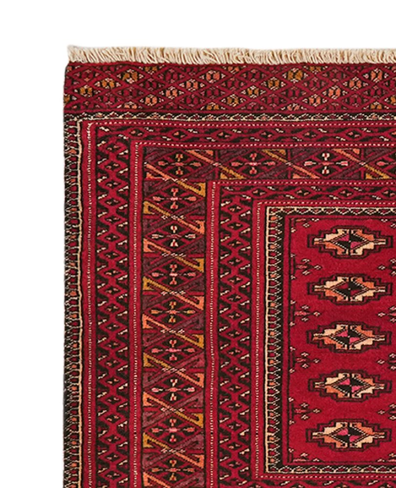 Belutch — Hand-knotted, 130x64 cm, Red, 100% Virgin Wool | View 3