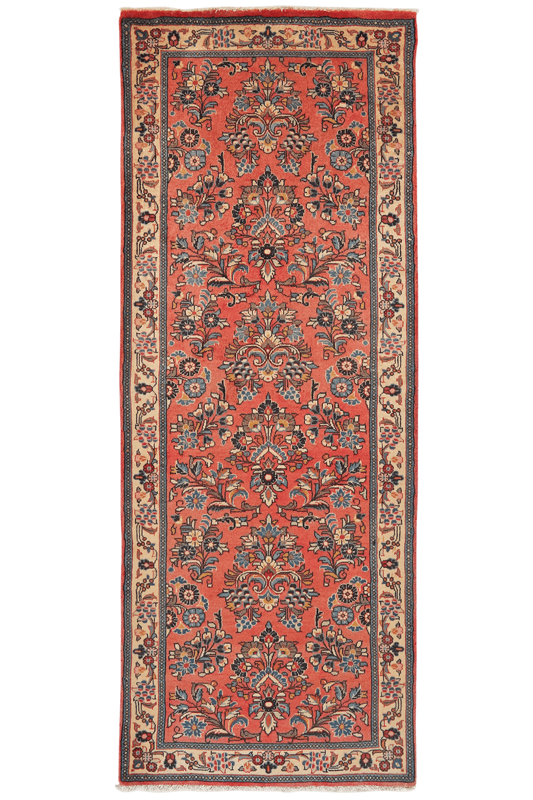 Sarough — Hand-knotted, 78x203 cm, Red, 100% Virgin Wool | Main view