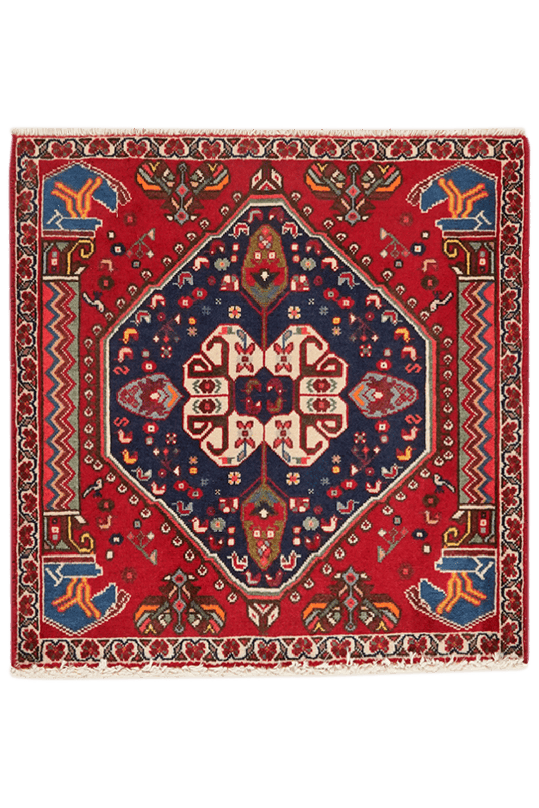 Gashgai — Hand-knotted, 61x61 cm, Red, 100% Virgin Wool | Main view
