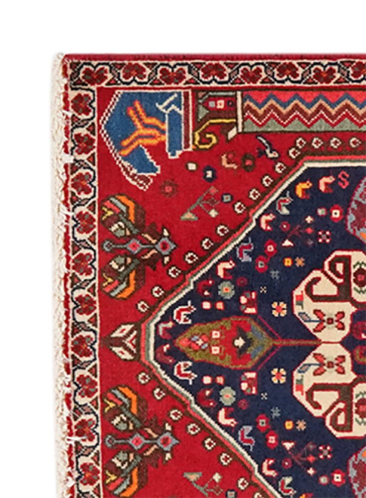 Gashgai — Hand-knotted, 61x61 cm, Red, 100% Virgin Wool | View 3