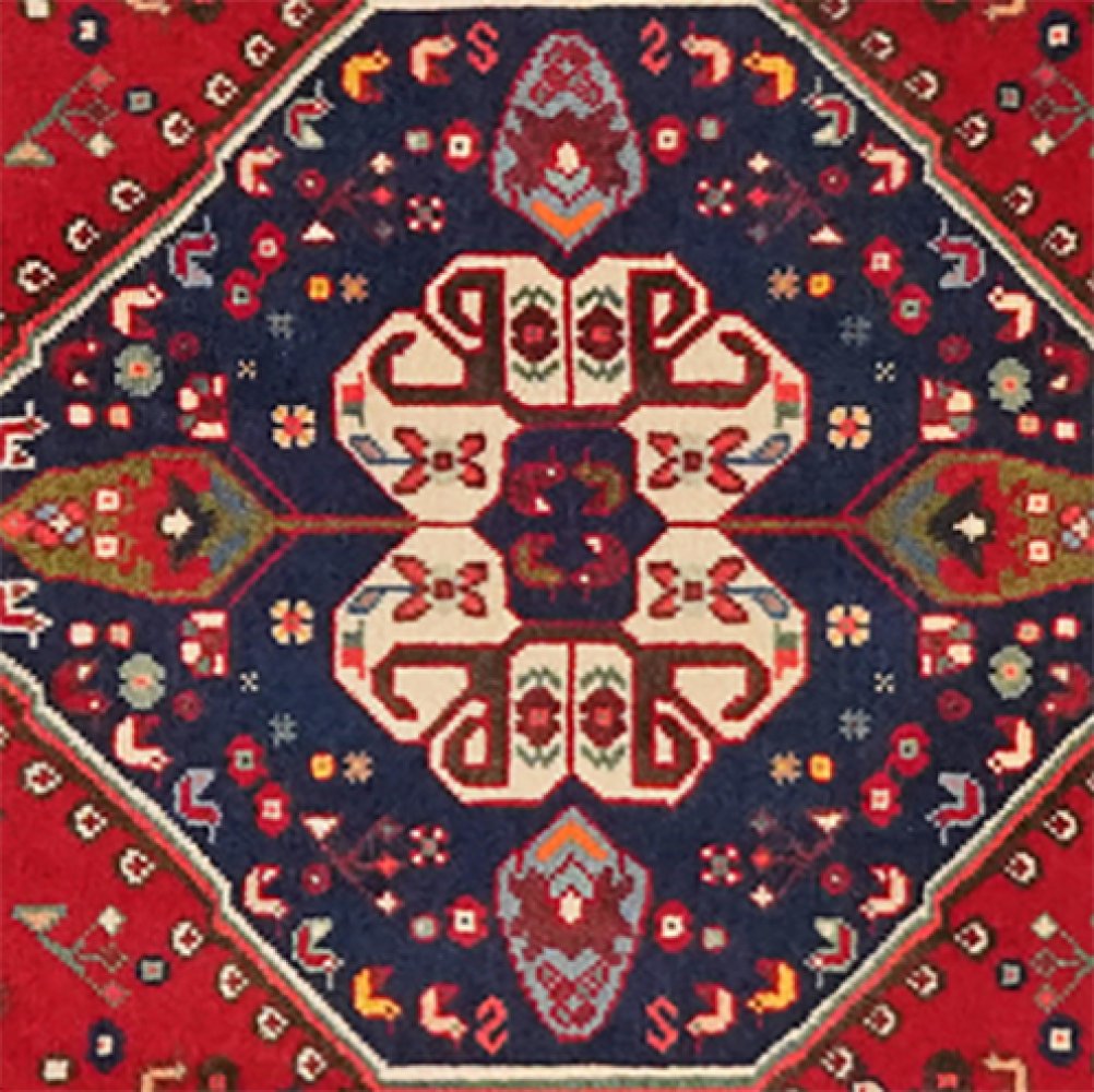 Gashgai — Hand-knotted, 61x61 cm, Red, 100% Virgin Wool | View 4