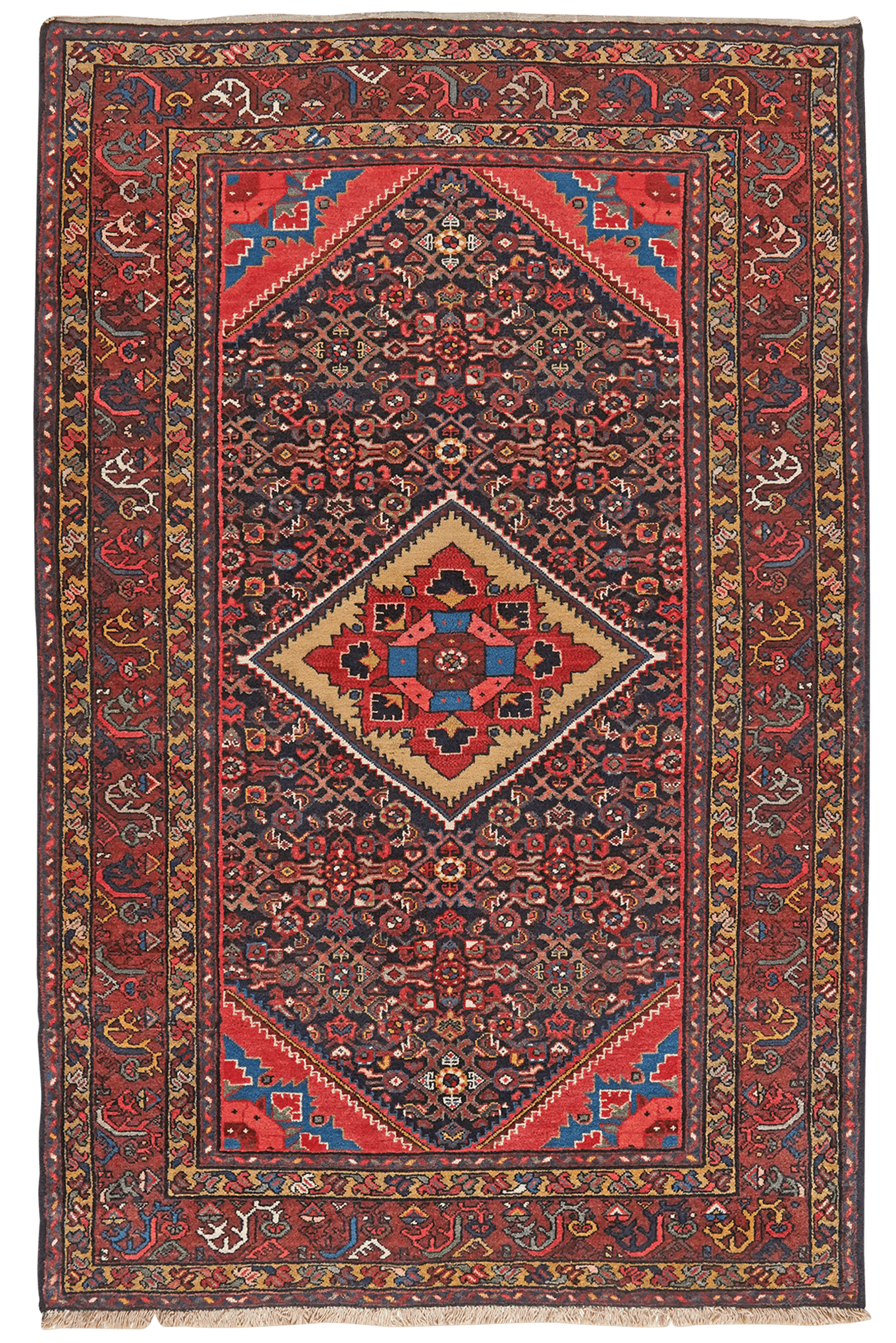 Bourtchalou — Hand-knotted, 133x208 cm, Blue, 100% Virgin Wool | Main view