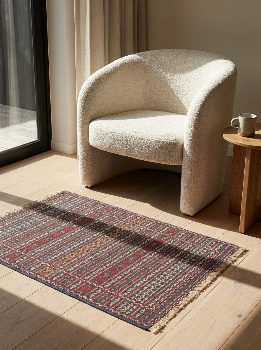 Kelim Kordi — Handmade, 62x91 cm, Multicolor, 100% Virgin Wool | Detail view