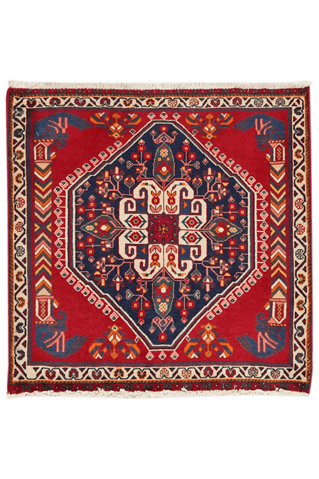 Gashgai — Hand-knotted, 65x65 cm, Red, 100% Virgin Wool | Main view
