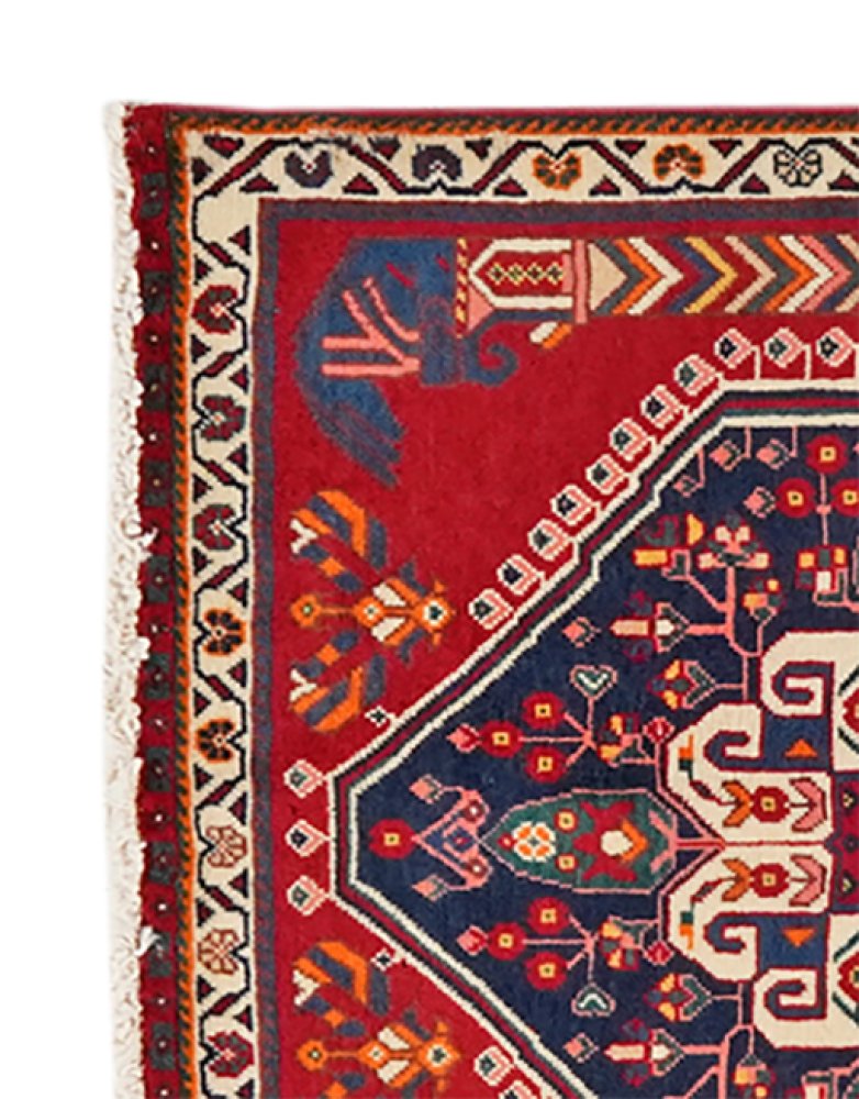 Gashgai — Hand-knotted, 65x65 cm, Red, 100% Virgin Wool | View 3