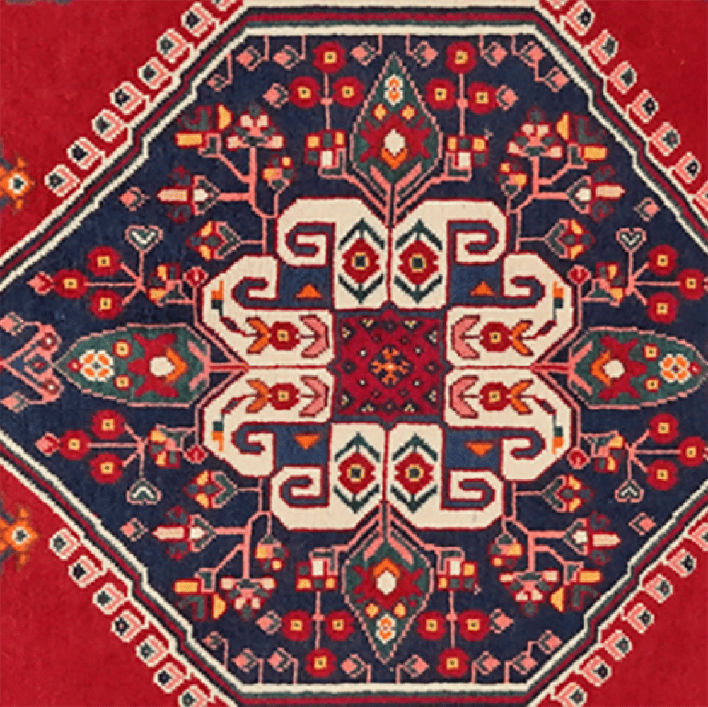 Gashgai — Hand-knotted, 65x65 cm, Red, 100% Virgin Wool | View 4