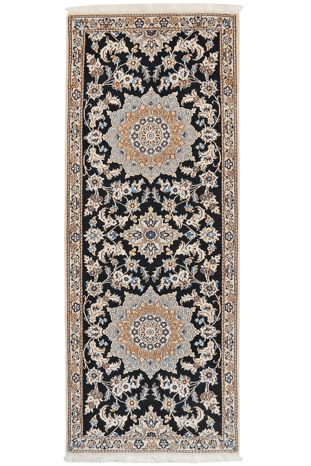 Nain 9La — Hand-knotted, 82x207 cm, Blue, 100% Virgin Wool | Main view