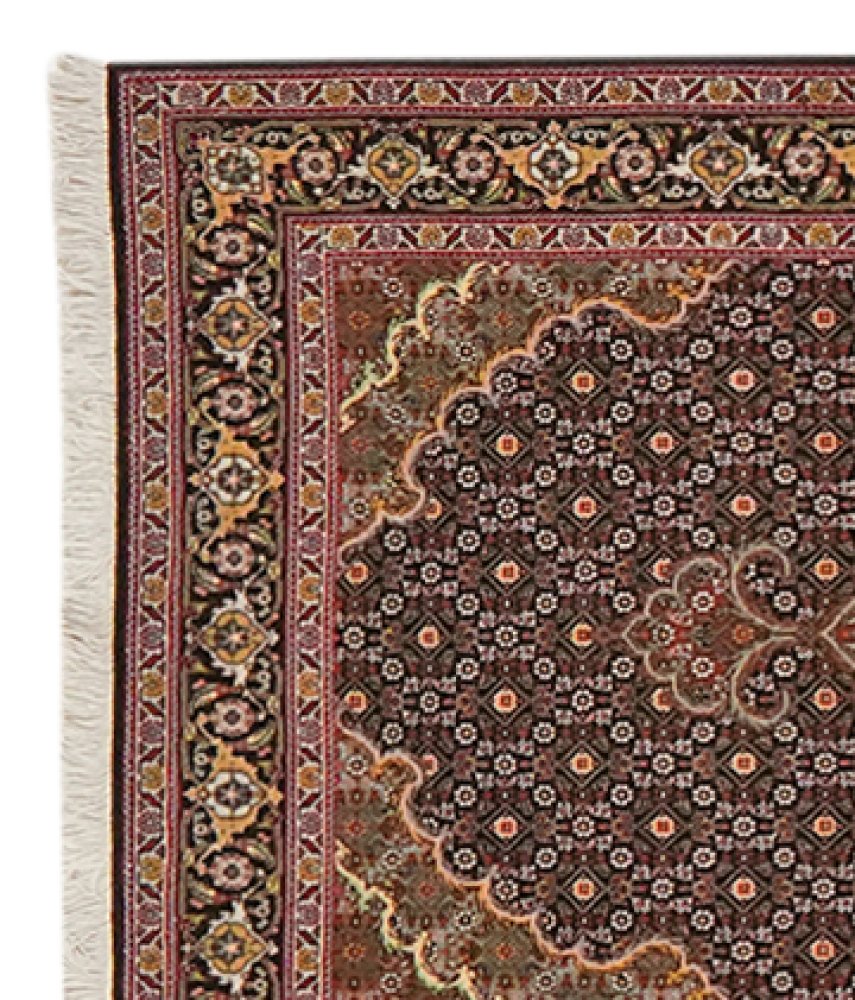 Tabriz 50 Raj — Hand-knotted, 84x364 cm, Black, 100% Virgin Wool | View 3