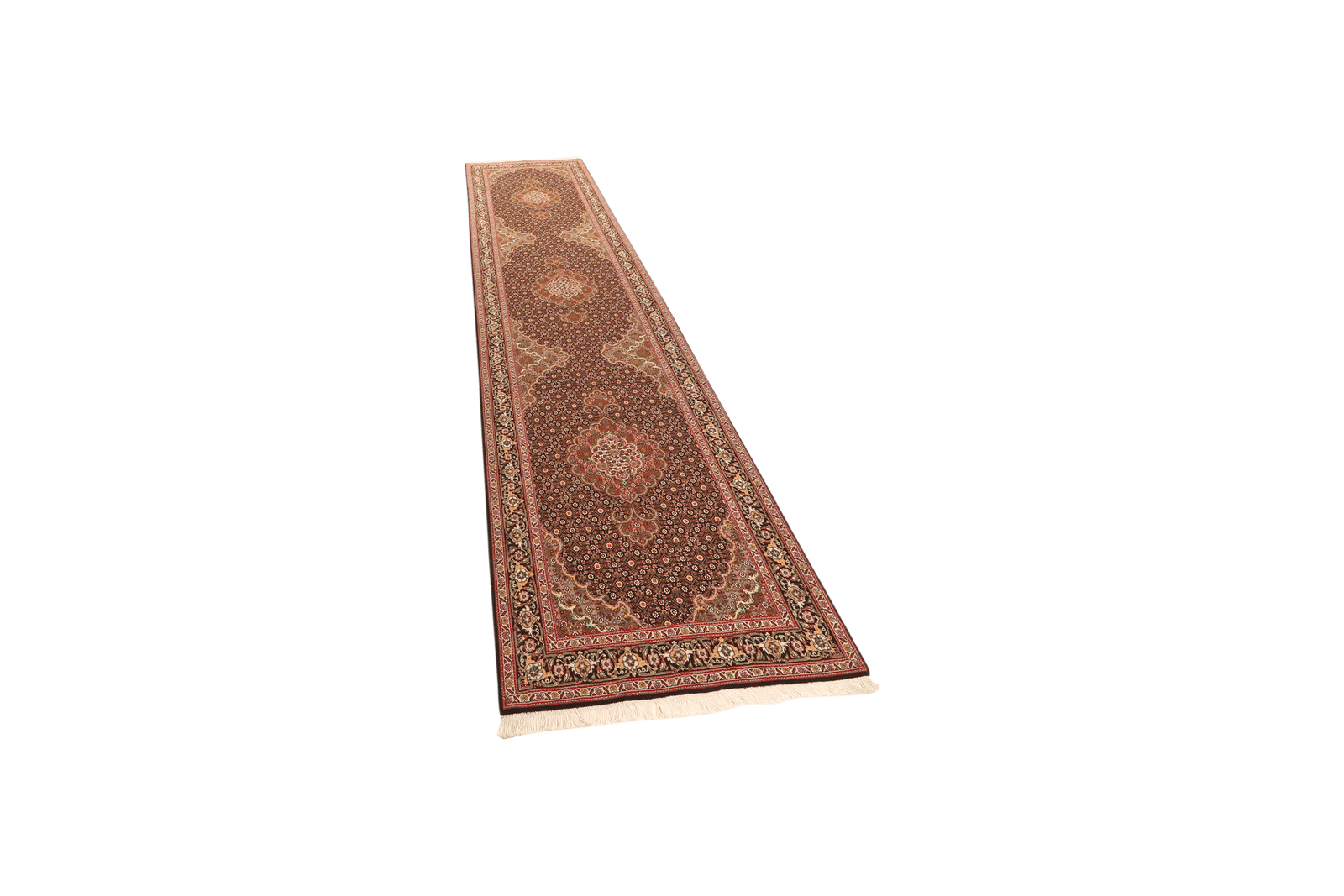 Tabriz 50 Raj — Hand-knotted, 84x364 cm, Black, 100% Virgin Wool | View 5