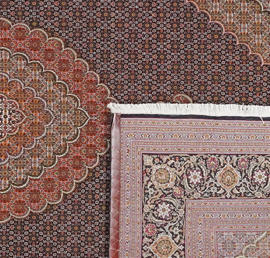 Tabriz 50 Raj — Hand-knotted, 242x349 cm, Black, 100% Virgin Wool | View 6