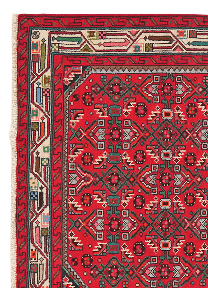 Assadabad — Hand-knotted, 100x155 cm, Red, 100% Virgin Wool | View 3