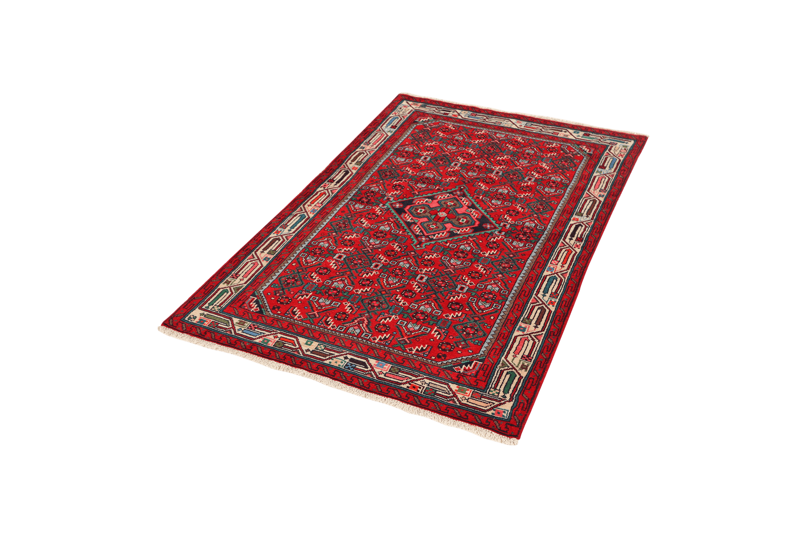 Assadabad — Hand-knotted, 100x155 cm, Red, 100% Virgin Wool | View 5