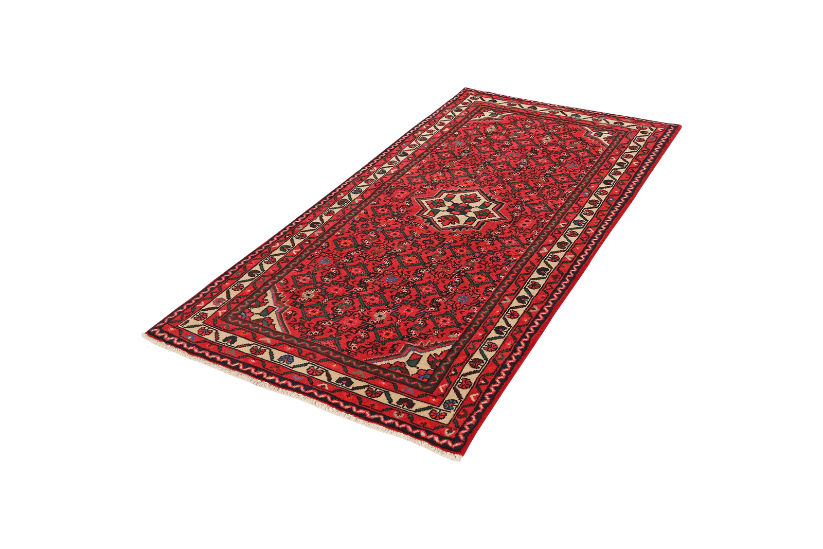 Hosseinabad — Hand-knotted, 101x195 cm, Red, 100% Virgin Wool | View 5