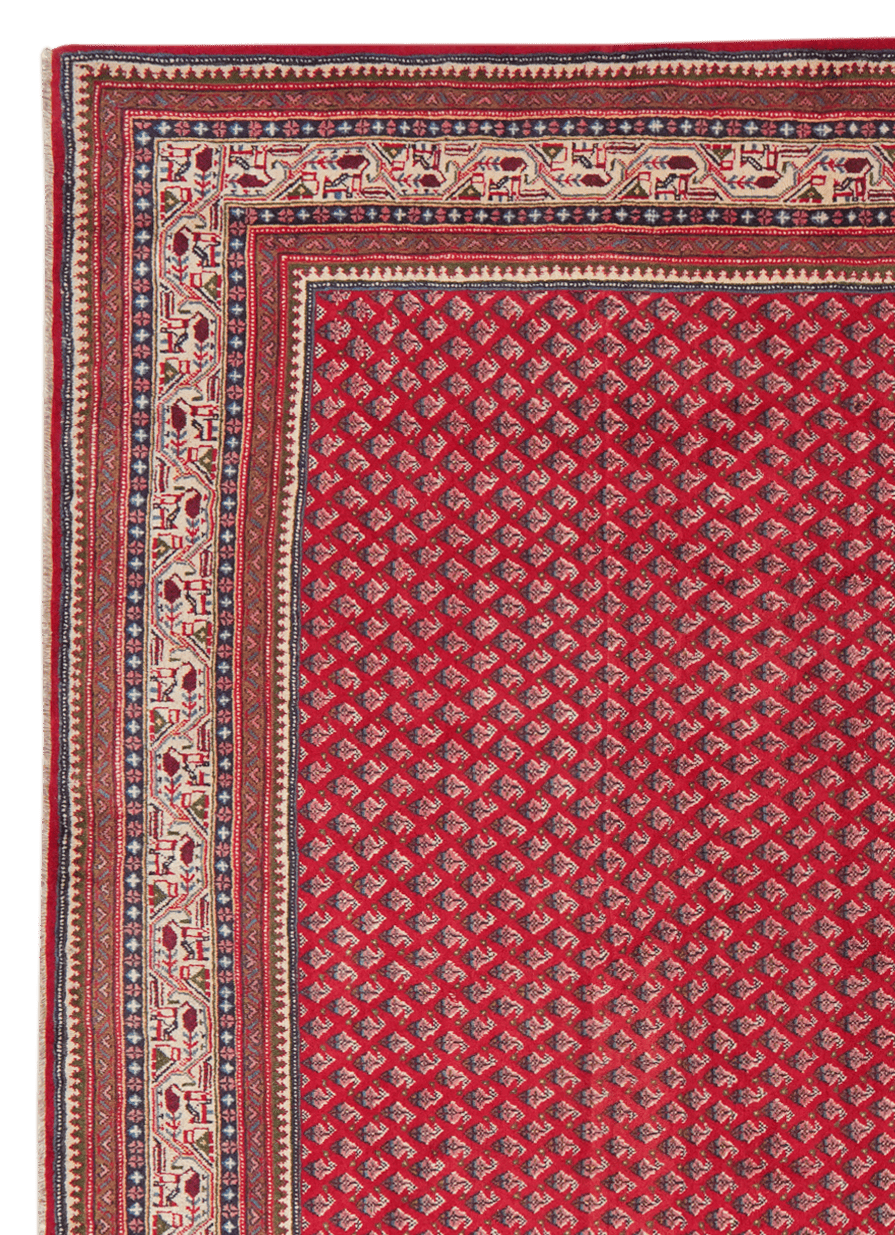 Sarough — Hand-knotted, 218x315 cm, Red, 100% Virgin Wool | View 3