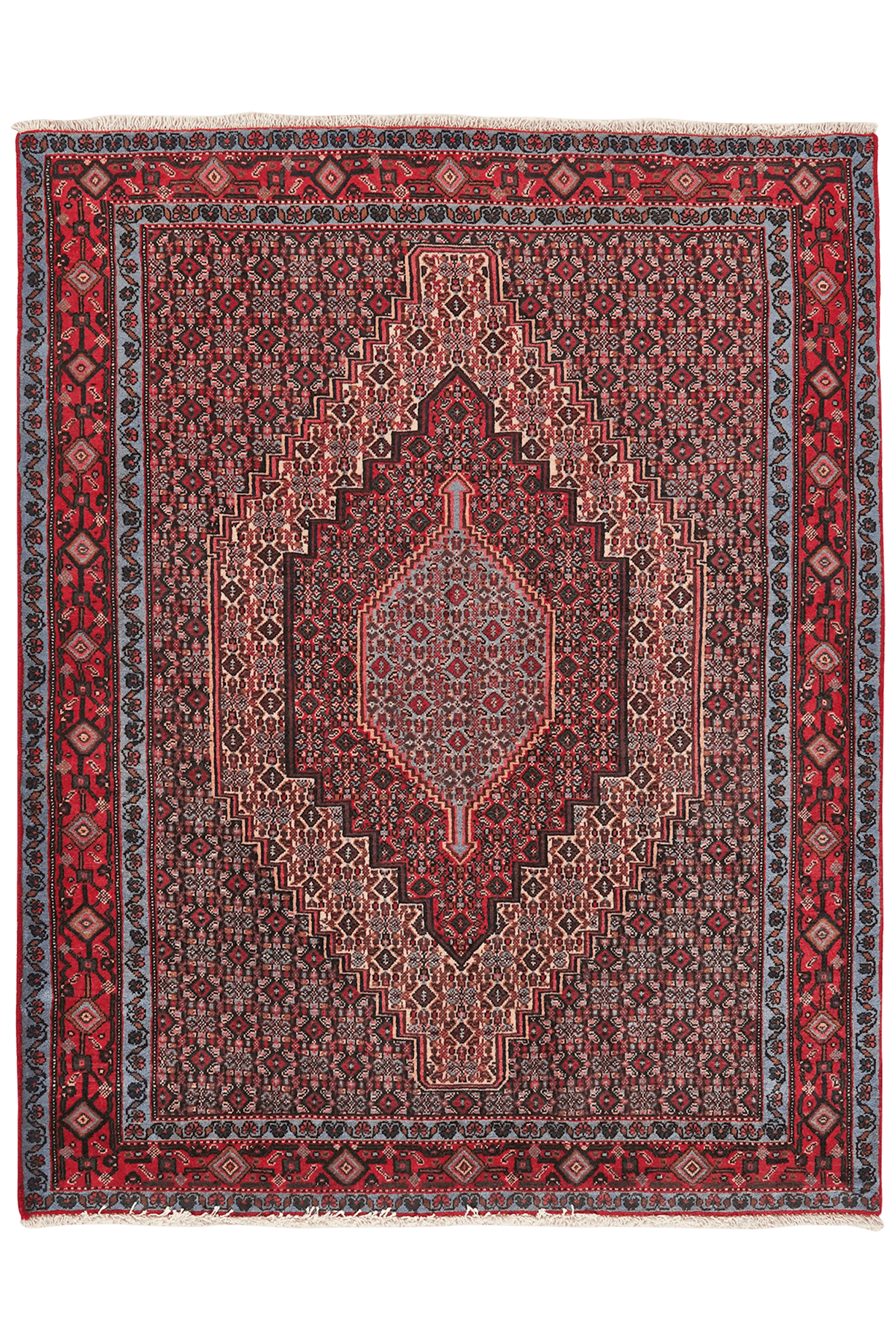 Senneh — Hand-knotted, 121x151 cm, Beige, 100% Virgin Wool | Main view