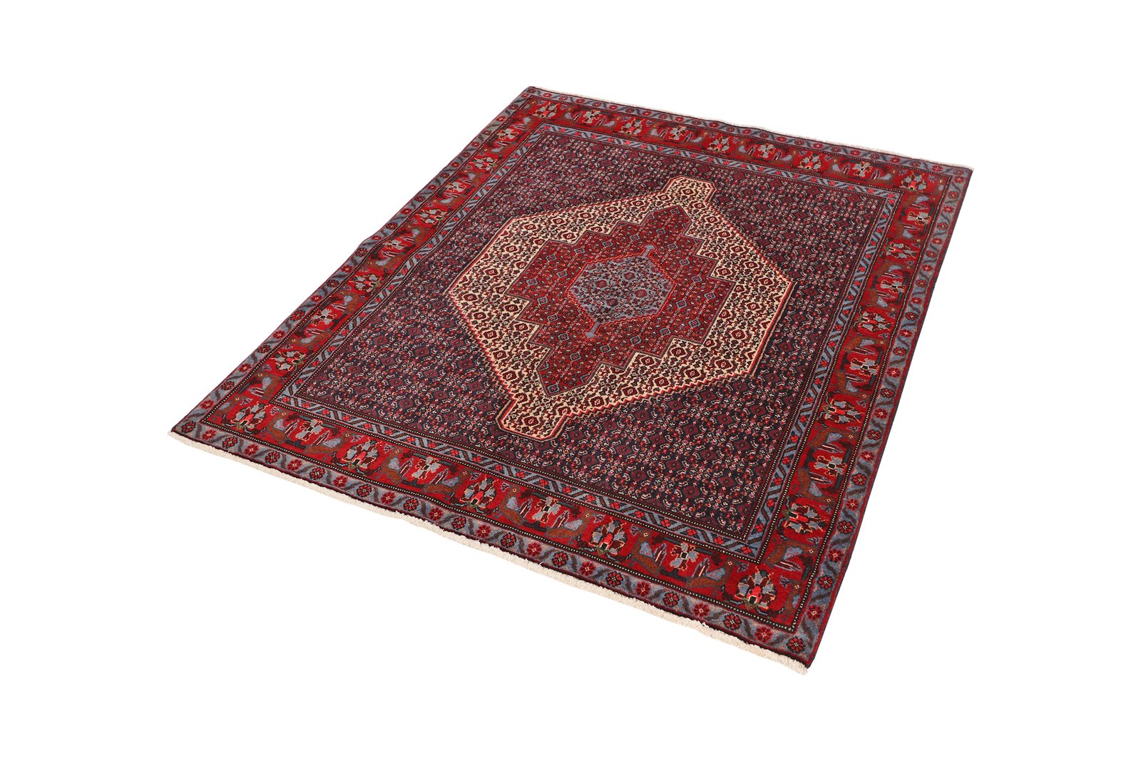 Senneh — Hand-knotted, 124x155 cm, Beige, 100% Virgin Wool | View 5