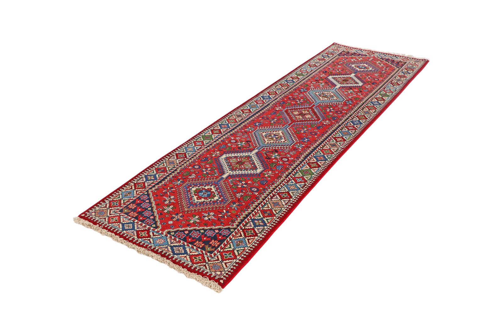 Yalameh — Hand-knotted, 84x290 cm, Red, 100% Virgin Wool | View 5