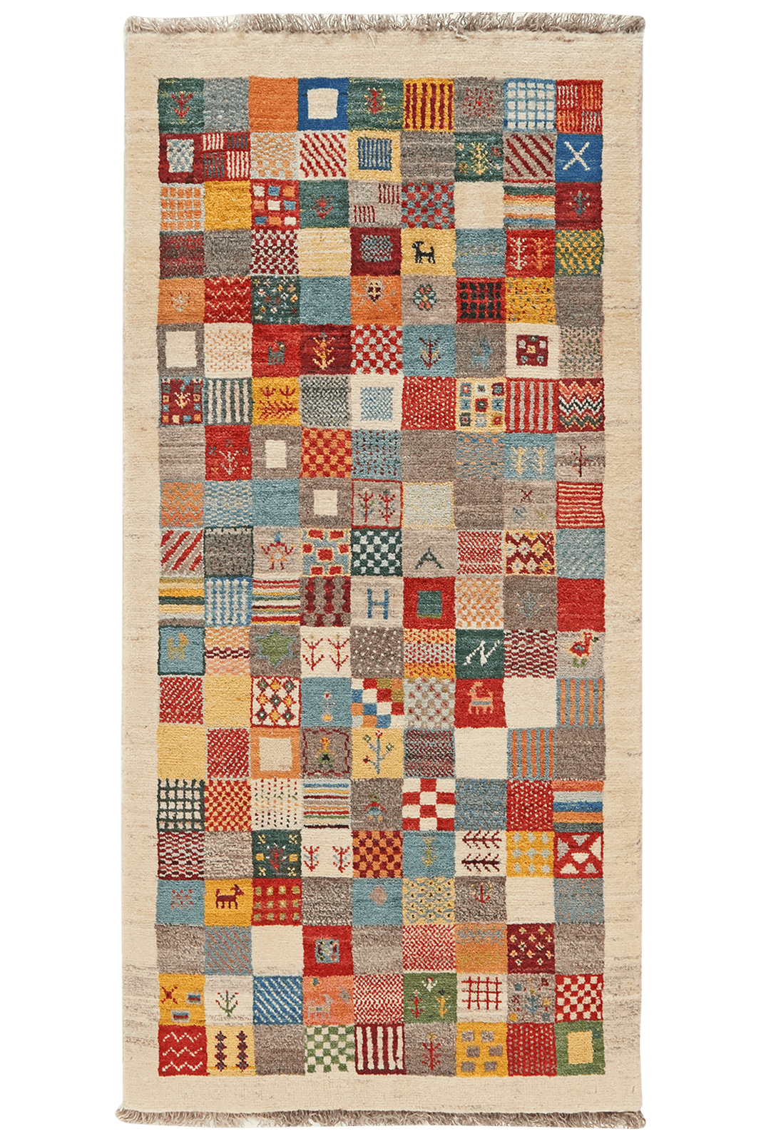 Gabbeh Sonnat — Hand-knotted, 81x170 cm, Multicolor, 100% Virgin Wool | Main view