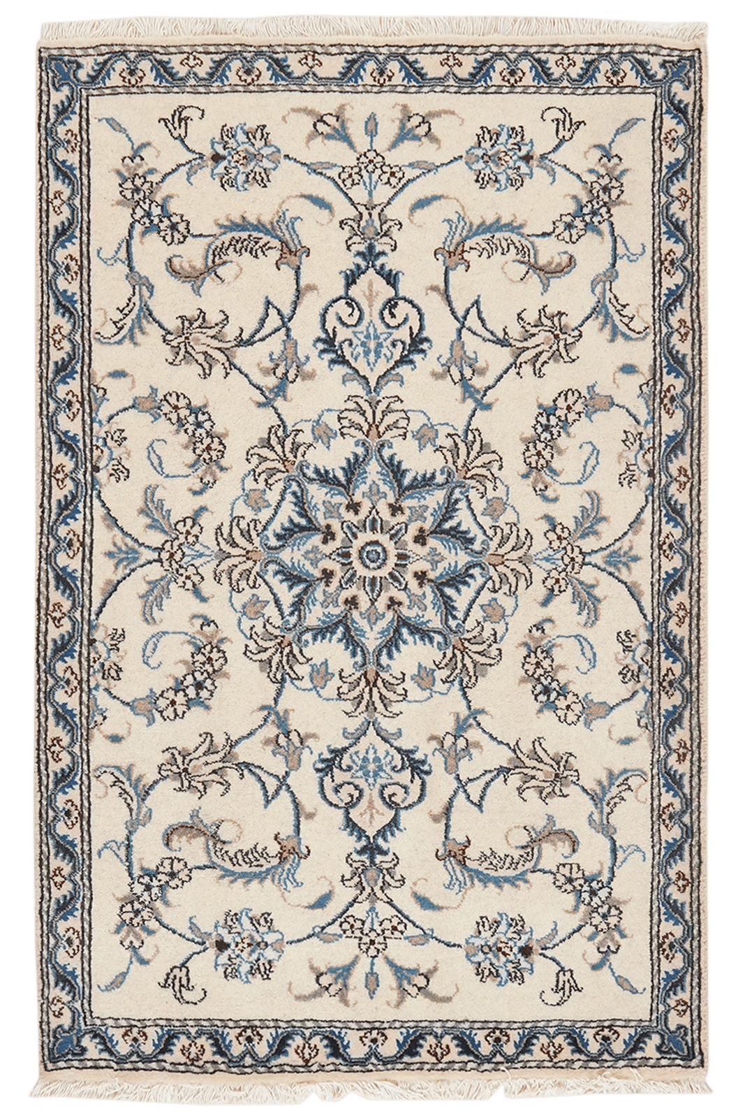 Nain 12La — Hand-knotted, 90x140 cm, Beige, 100% Virgin Wool | Main view