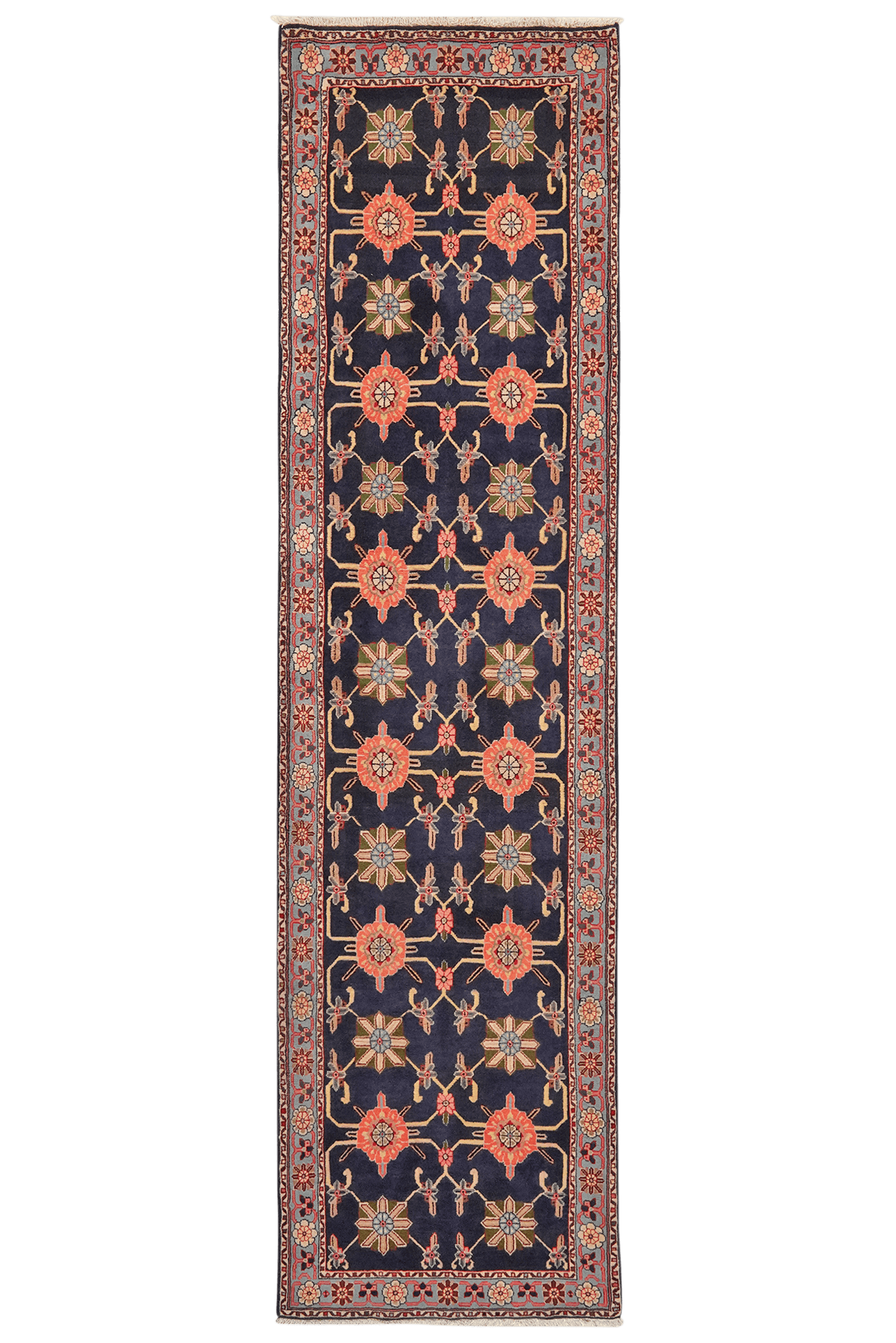 Hamadan — Hand-knotted, 76x289 cm, Blue, 100% Virgin Wool | Main view