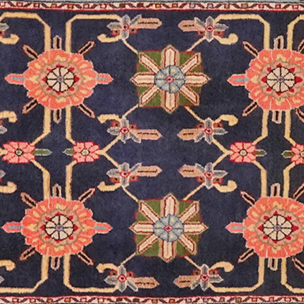 Hamadan — Hand-knotted, 76x289 cm, Blue, 100% Virgin Wool | View 4