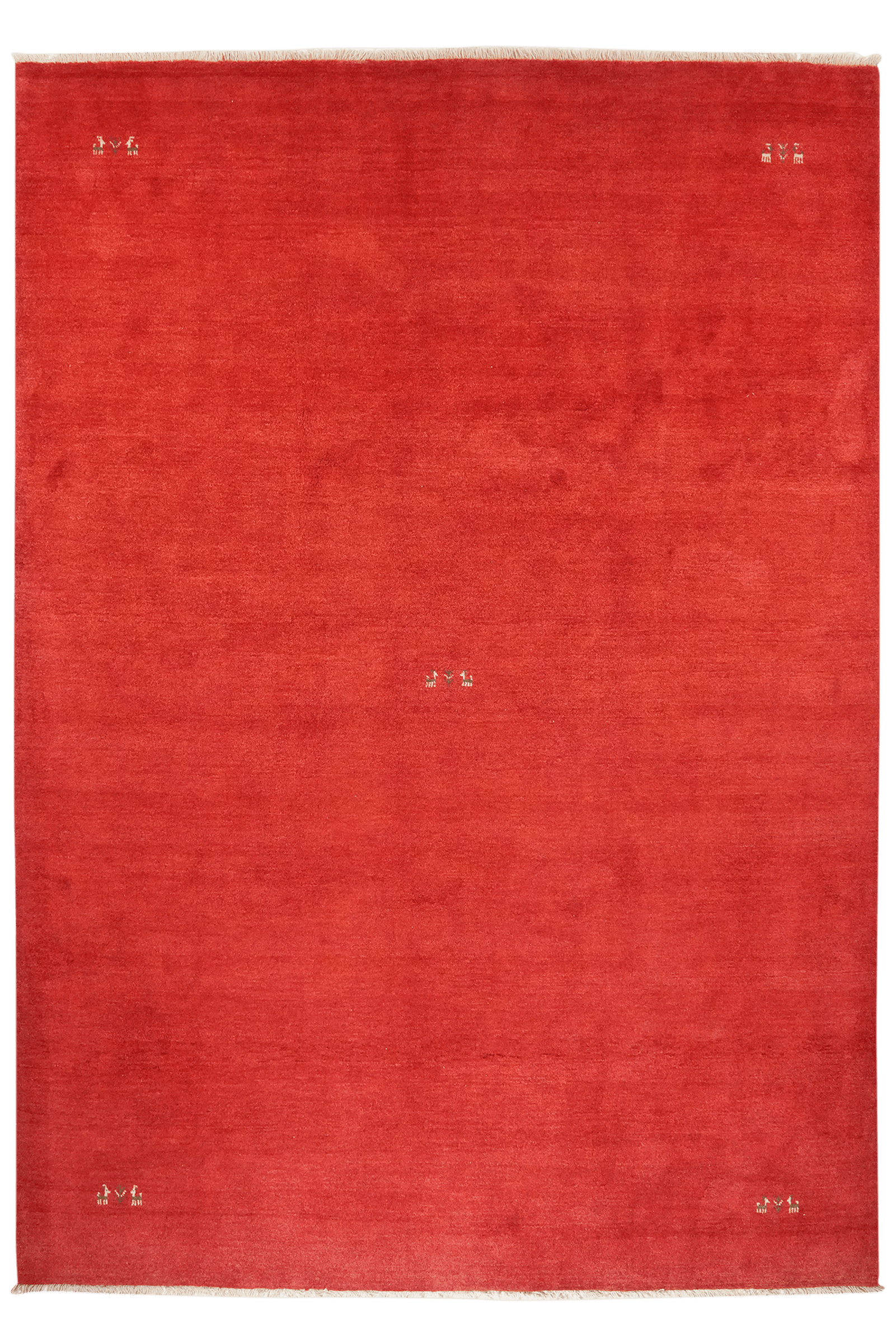 Gabbeh — Hand-knotted, 253x356 cm, Red, 100% Virgin Wool | Main view