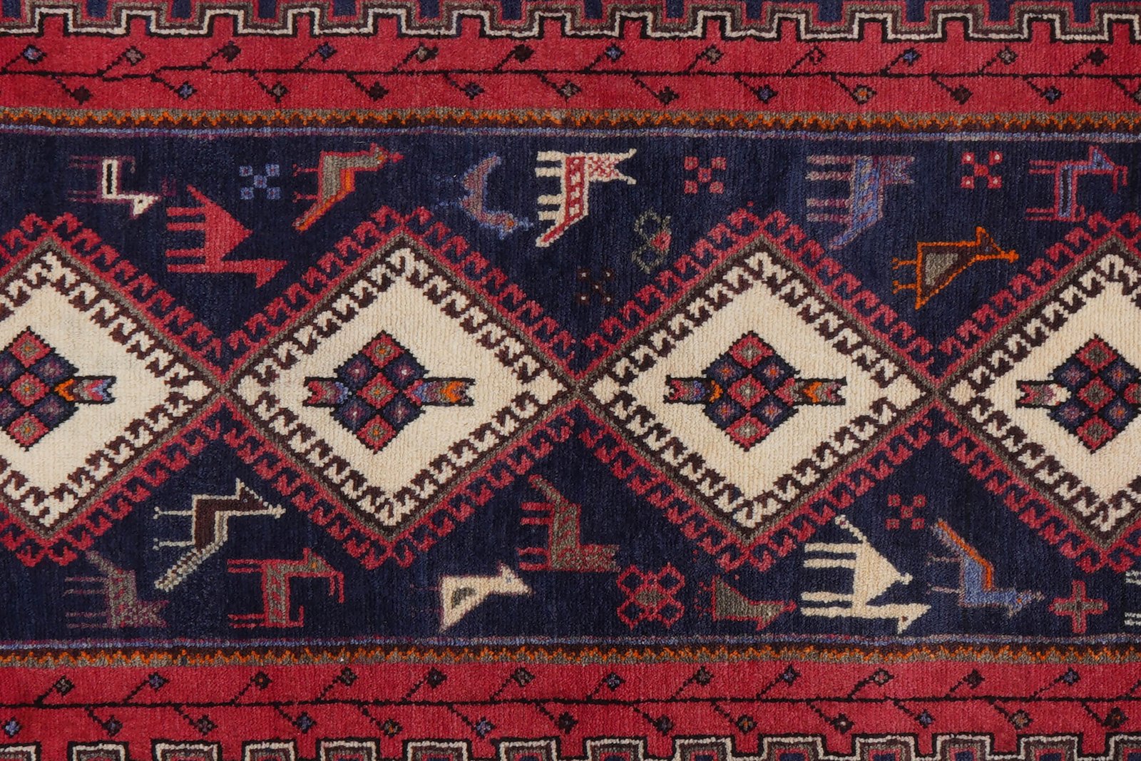 Afshar — Hand-knotted, 105x214 cm, Blue, 100% Virgin Wool | View 6
