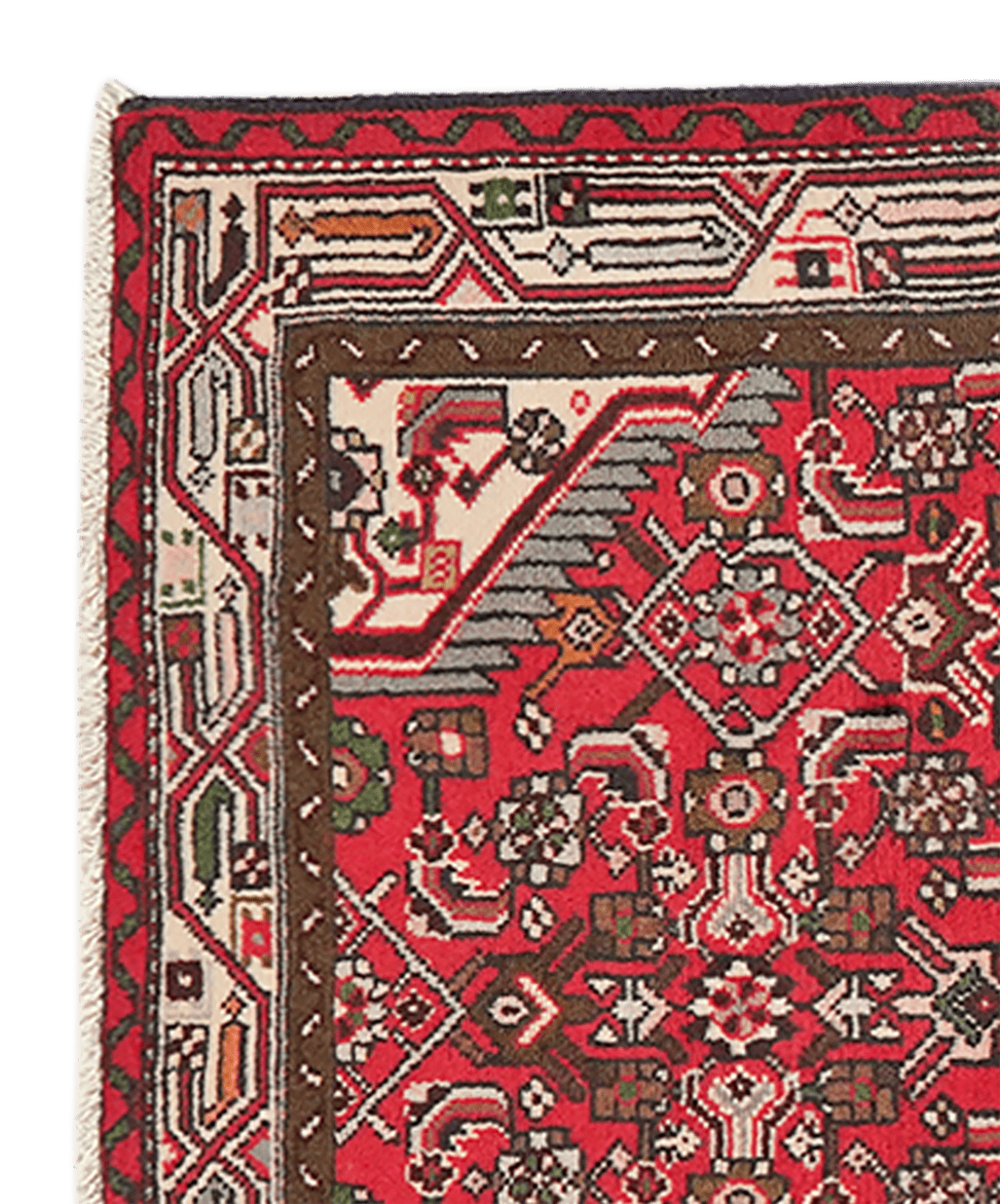 Assadabad — Hand-knotted, 82x137 cm, Red, 100% Virgin Wool | View 3