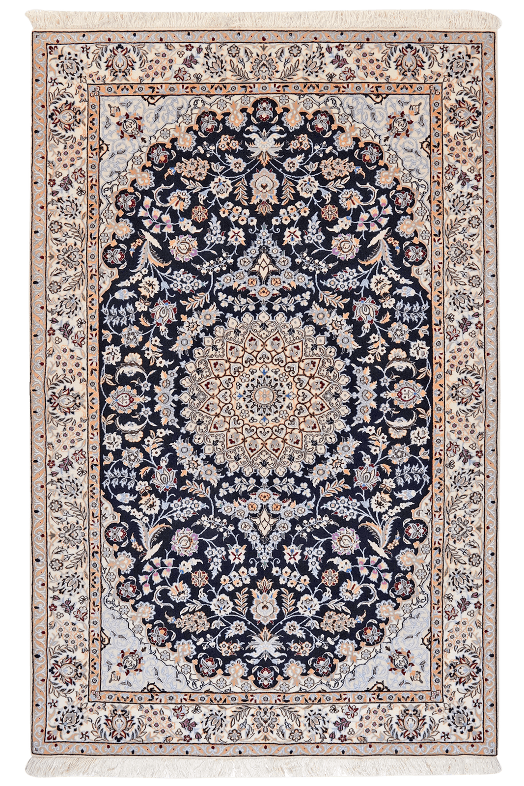 Nain 6La — Hand-knotted, 120x185 cm, Blue, 100% Virgin Wool | Main view