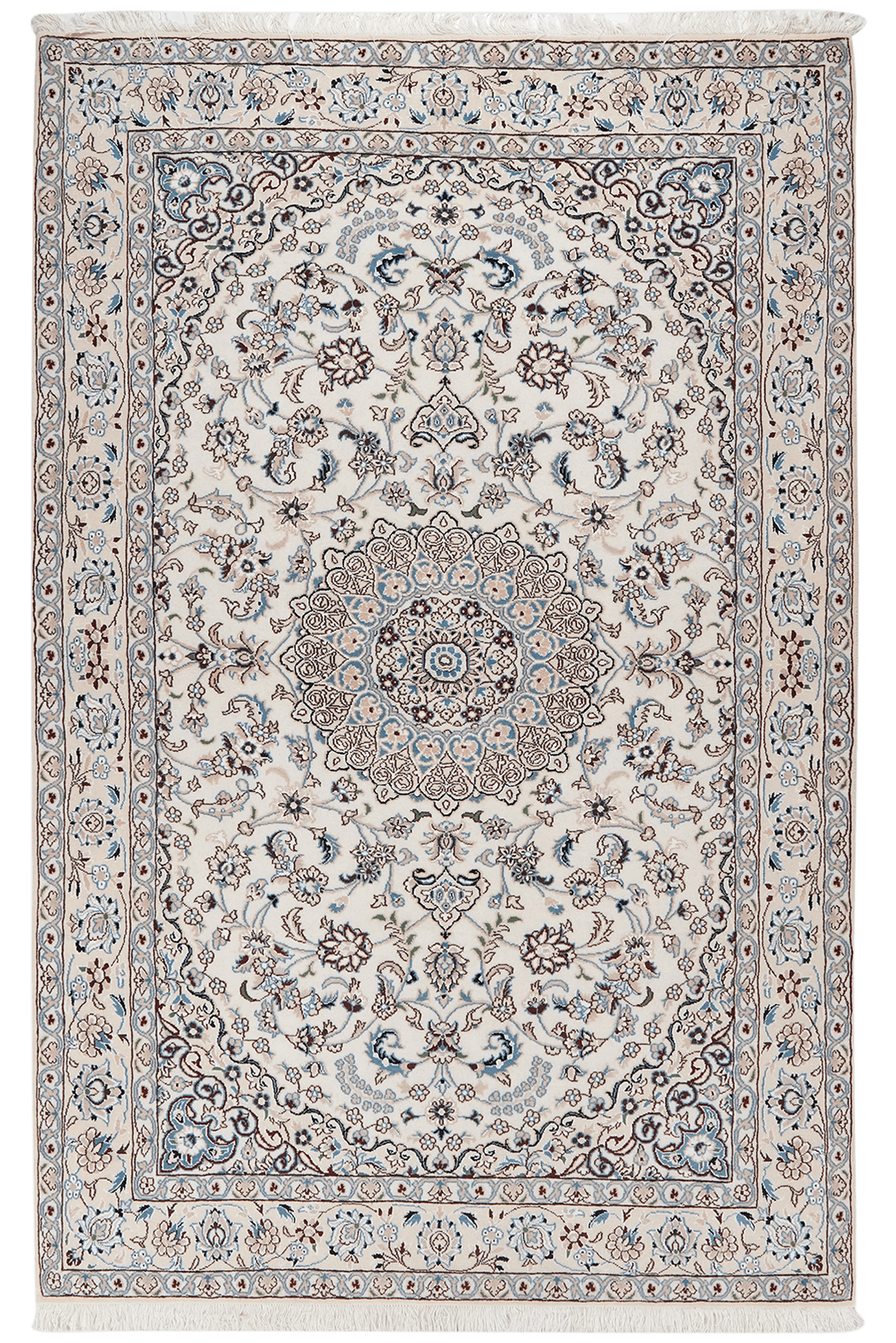Nain 9La — Hand-knotted, 155x241 cm, Beige, 100% Virgin Wool | Main view