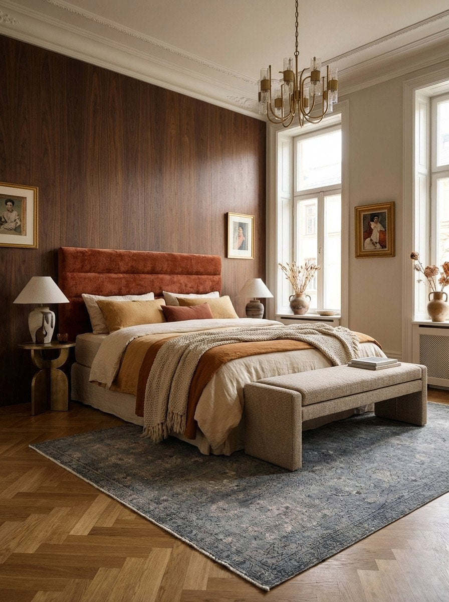 Vintage — Handgefertigt, 322x226 cm, Blau, 100% Virgin Wool | Back view