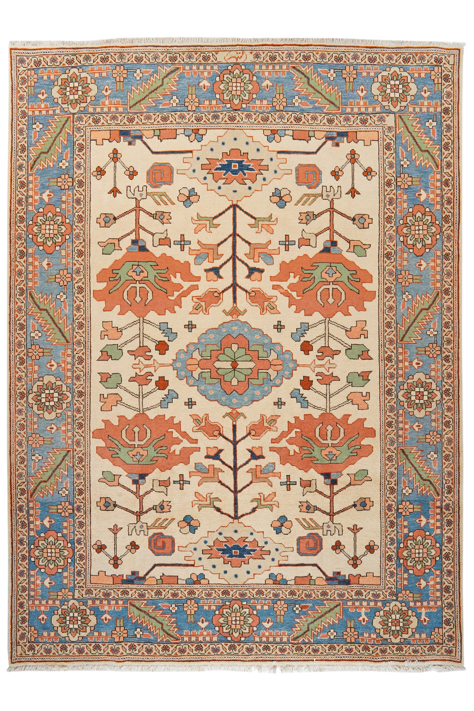 Serapi — Handgefertigt, 282x209 cm, Blau, 100% Virgin Wool | Main view