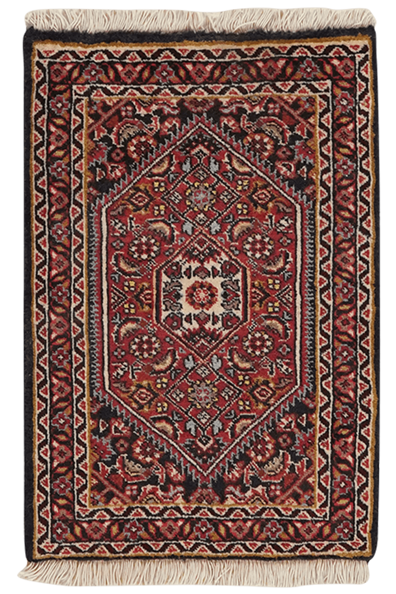 Bidjar Zandjan — Hand-knotted, 42x60 cm, Blue, 100% Virgin Wool | Main view