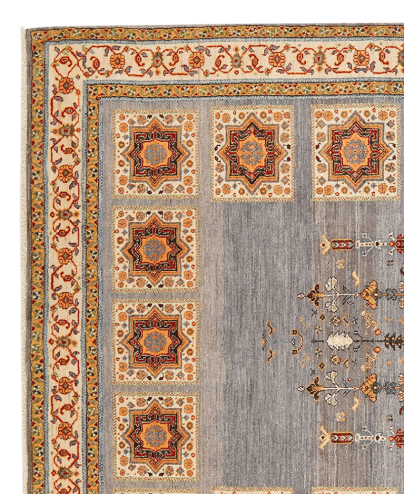 Rizbaf — Hand-knotted, 217x332 cm, Blue, 100% Virgin Wool | View 3